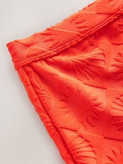 Red Textured Jacquard Cheeky Swim Shorts - Image 3 of 3