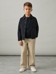 Reiss Navy Mcduffy 3-9 yrs Cotton-Blend Work Jacket - Image 3 of 4