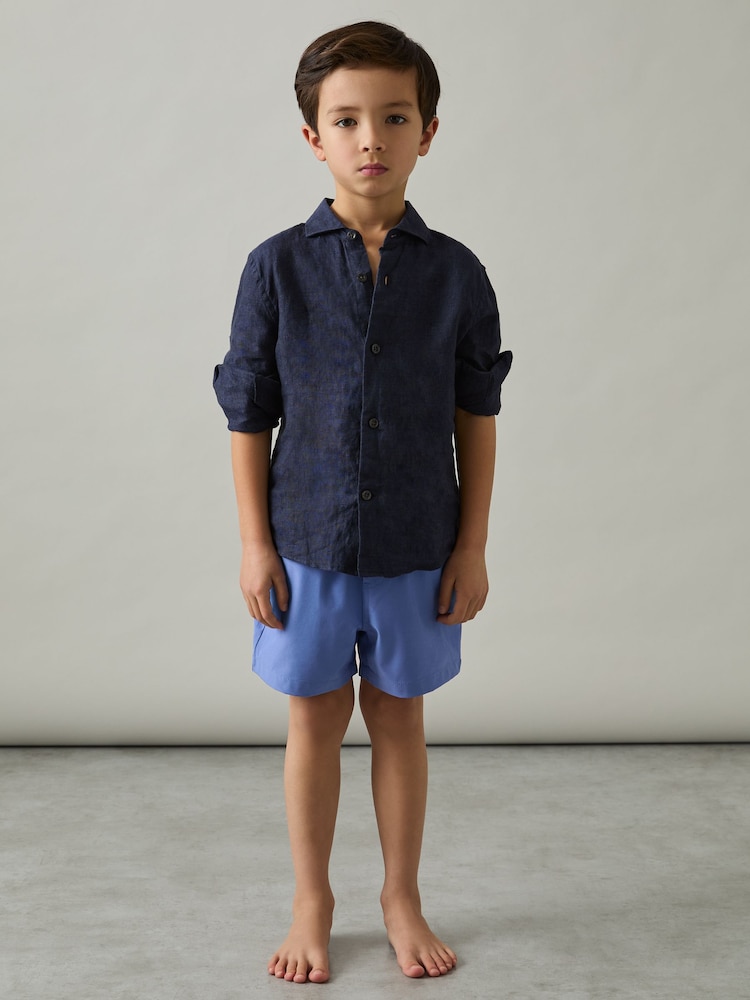 Reiss French Blue Cliff 3-9 yrs Drawstring Swim Shorts - Image 1 of 4