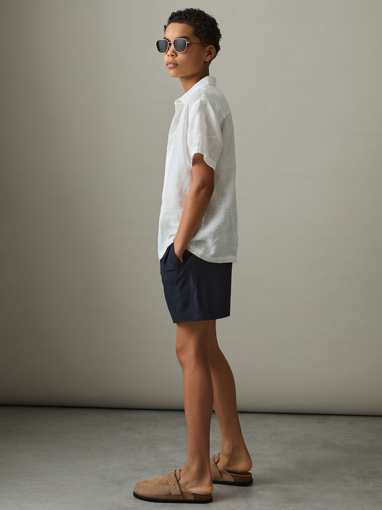 Reiss Navy Cliff 3-9 yrs Drawstring Swim Shorts - Image 1 of 4