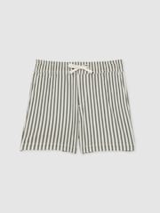 Reiss Sage/White Bay 9-13 yrs Seersucker Striped Swim Shorts - Image 2 of 4