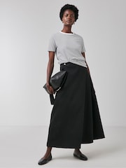 JD Williams Black Full Pleat Maxi Skirt - Image 1 of 4