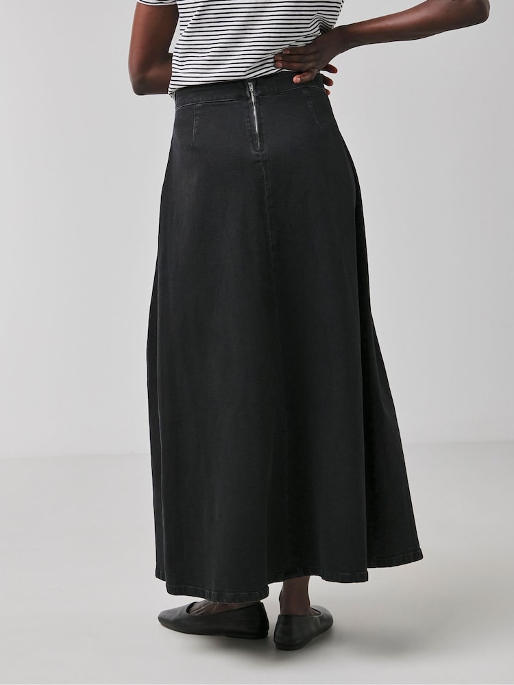JD Williams Black Full Pleat Maxi Skirt - Image 2 of 4