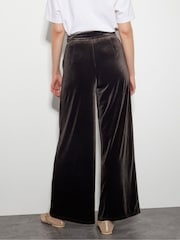Monsoon Brown Valery Wide Leg Velvet Trousers - Image 3 of 6