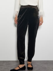 Monsoon Black Gigi Glitter Velvet Hareem Trousers - Image 2 of 4