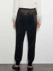 Monsoon Black Gigi Glitter Velvet Hareem Trousers - Image 3 of 4