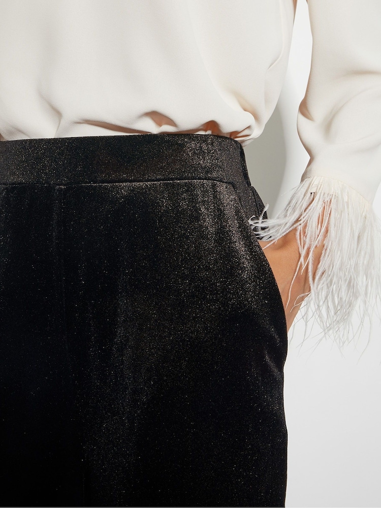Monsoon Black Gigi Glitter Velvet Hareem Trousers - Image 4 of 4