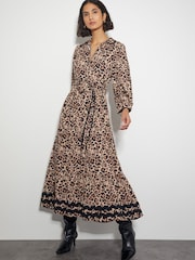 Monsoon Brown Lola Leopard Print Maxi Dress - Image 1 of 5