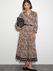 Monsoon Brown Lola Leopard Print Maxi Dress - Image 4 of 5