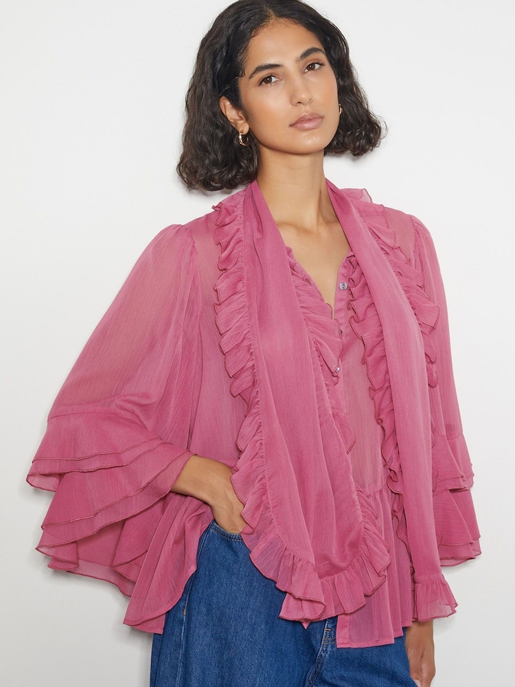 Monsoon Pink Anais Ruffle Blouse - Image 1 of 4
