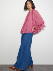 Monsoon Pink Anais Ruffle Blouse - Image 2 of 4