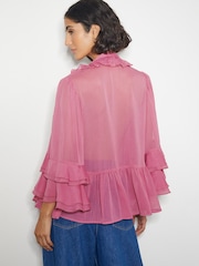 Monsoon Pink Anais Ruffle Blouse - Image 3 of 4