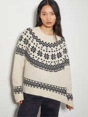 Monsoon Natural Fin Fair Isle Jumper - Image 1 of 4