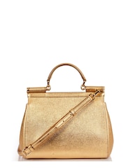 Dolce & Gabbana Metallic Sicily Leather Handbag - Image 2 of 4