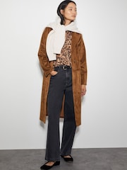 Monsoon Brown Amy Leopard Print Short Sleeve Jumper - Image 2 of 4