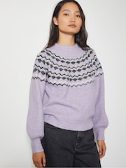 Monsoon Purple Fie Fair Isle Jumper - Image 2 of 3