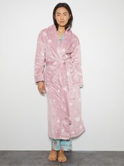 Monsoon Pink Sami Star Print Dressing Gown - Image 1 of 1
