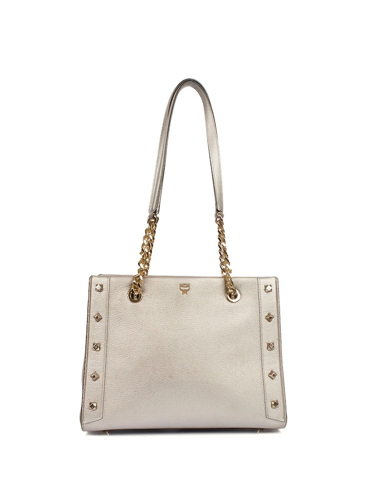 MCM Metallic Tote Leather Handbag - Image 1 of 6