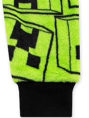 Character Green Minecraft Creeper Gaming Fleece All In One Pyjama - Image 9 of 11