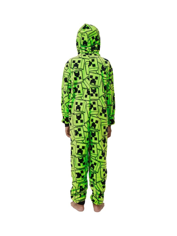 Character Green Minecraft Creeper Gaming Fleece All In One Pyjama - Image 9 of 9 Character Green Minecraft Creeper Gaming Fleece All In One Pyjama - Image 9 of 9