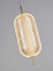 Searchlight Satin Brass Tuscany LED Pendant Ceiling Light - Image 3 of 4