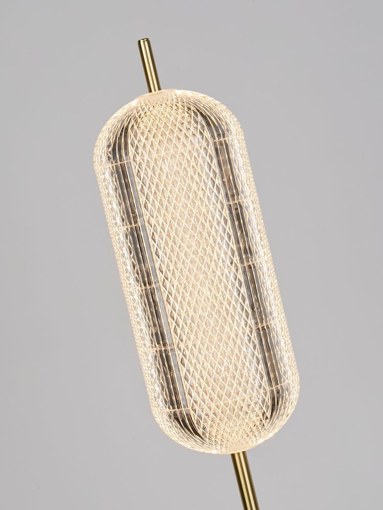 Searchlight Satin Brass Tuscany LED Floor Lamp - Image 2 of 4