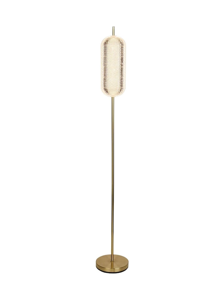 Searchlight Satin Brass Tuscany LED Floor Lamp - Image 4 of 4
