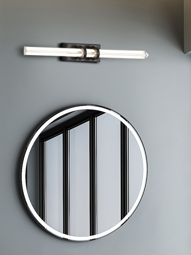 Searchlight Black and Clear Trento LED Wall Light - Image 1 of 4