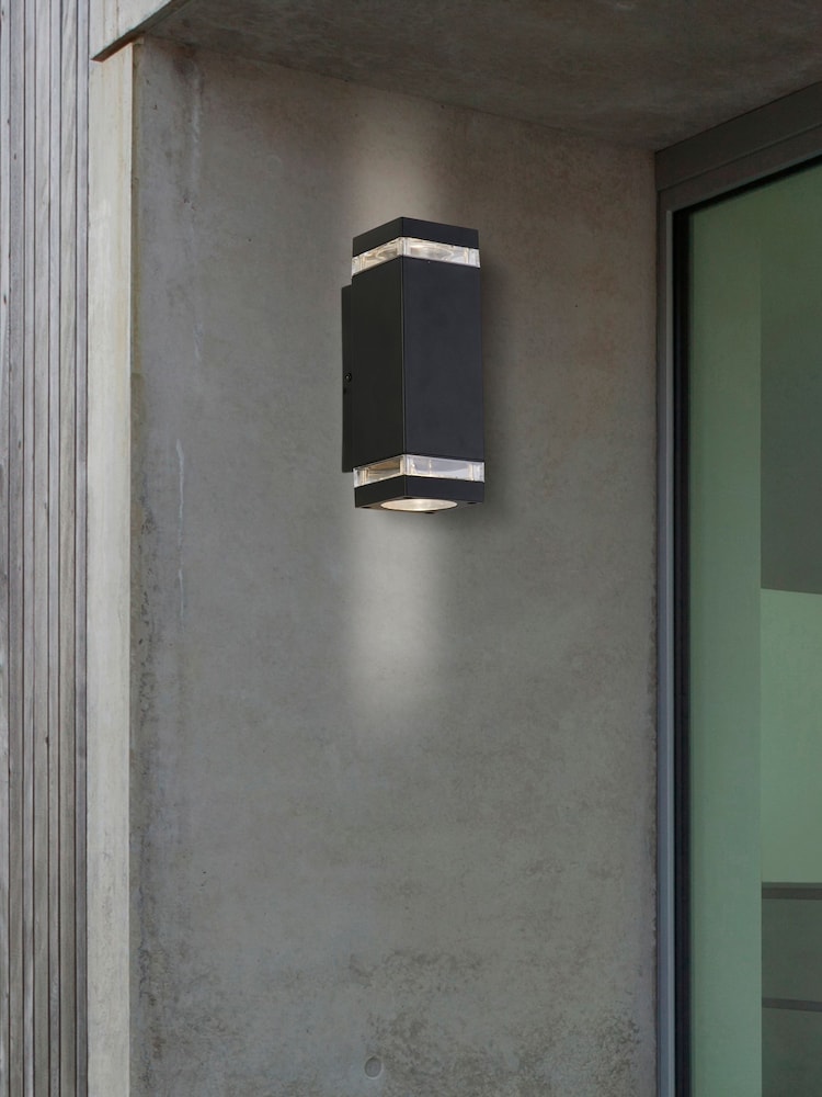 Searchlight Black and Clear Montana Outdoor Wall Light - Image 1 of 4