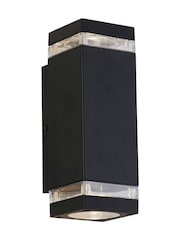 Searchlight Black and Clear Montana Outdoor Wall Light - Image 2 of 4