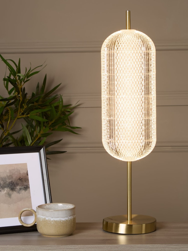 Searchlight Satin Brass Tuscany LED Table Lamp - Image 1 of 5