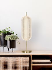 Searchlight Satin Brass Tuscany LED Table Lamp - Image 2 of 5