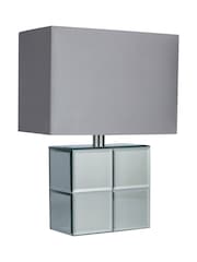 Searchlight Chrome and Clear Ozark Cube Table Lamp - Image 4 of 5