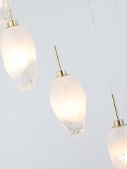 Searchlight Brass and White Ice 8 Light Multi Drop Pendant Ceiling Light - Image 4 of 4