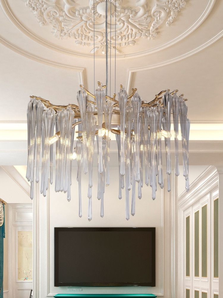 Searchlight Gold Legacy 5 Light Pendant Ceiling Light - Image 1 of 4