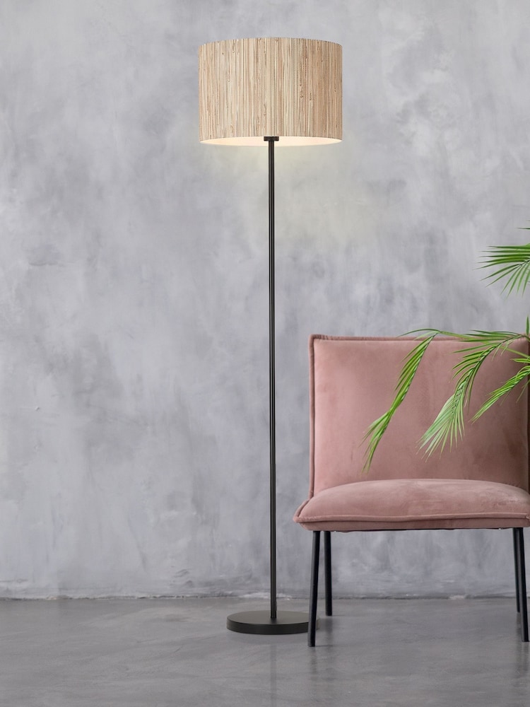 Searchlight Black Field 1 Light Floor Lamp - Image 1 of 4