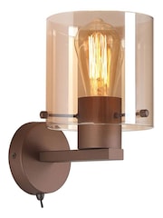 Searchlight Mocha and Amber Santorini 1 Wall Light - Image 3 of 4