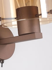 Searchlight Mocha and Amber Santorini 1 Wall Light - Image 4 of 4