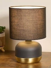Searchlight Black and Brass Harley Touch Table Lamp - Image 1 of 4