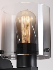Searchlight Black  Smoked Santorini 1 Light Wall Light - Image 2 of 4