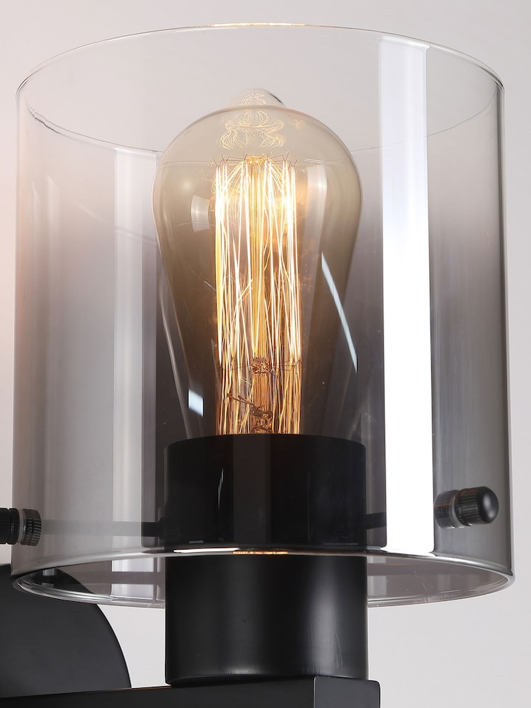 Searchlight Black  Smoked Santorini 1 Light Wall Light - Image 2 of 4