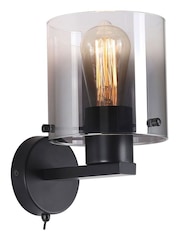 Searchlight Black  Smoked Santorini 1 Light Wall Light - Image 3 of 4