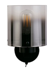 Searchlight Black  Smoked Santorini 1 Light Wall Light - Image 4 of 4