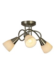 Searchlight Satin Silver Thames 3 Light Ceiling Light - Image 2 of 4