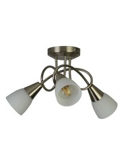 Searchlight Satin Silver Thames 3 Light Ceiling Light - Image 3 of 4