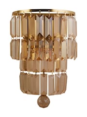 Searchlight Satin Brass Prism 2 Light Wall Light - Image 3 of 4