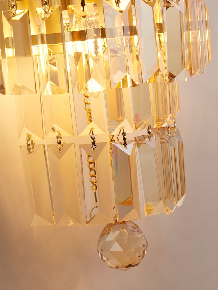Searchlight Satin Brass Prism 2 Light Wall Light - Image 4 of 4