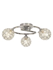 Searchlight Chrome and Clear Wimbledon 3 Ceiling Light - Image 3 of 4