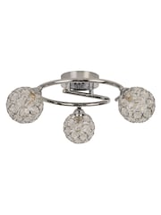 Searchlight Chrome and Clear Wimbledon 3 Ceiling Light - Image 4 of 4
