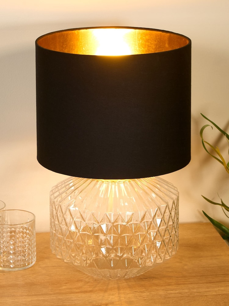 Searchlight Gold and Clear Waterford Table Lamp - Image 1 of 5